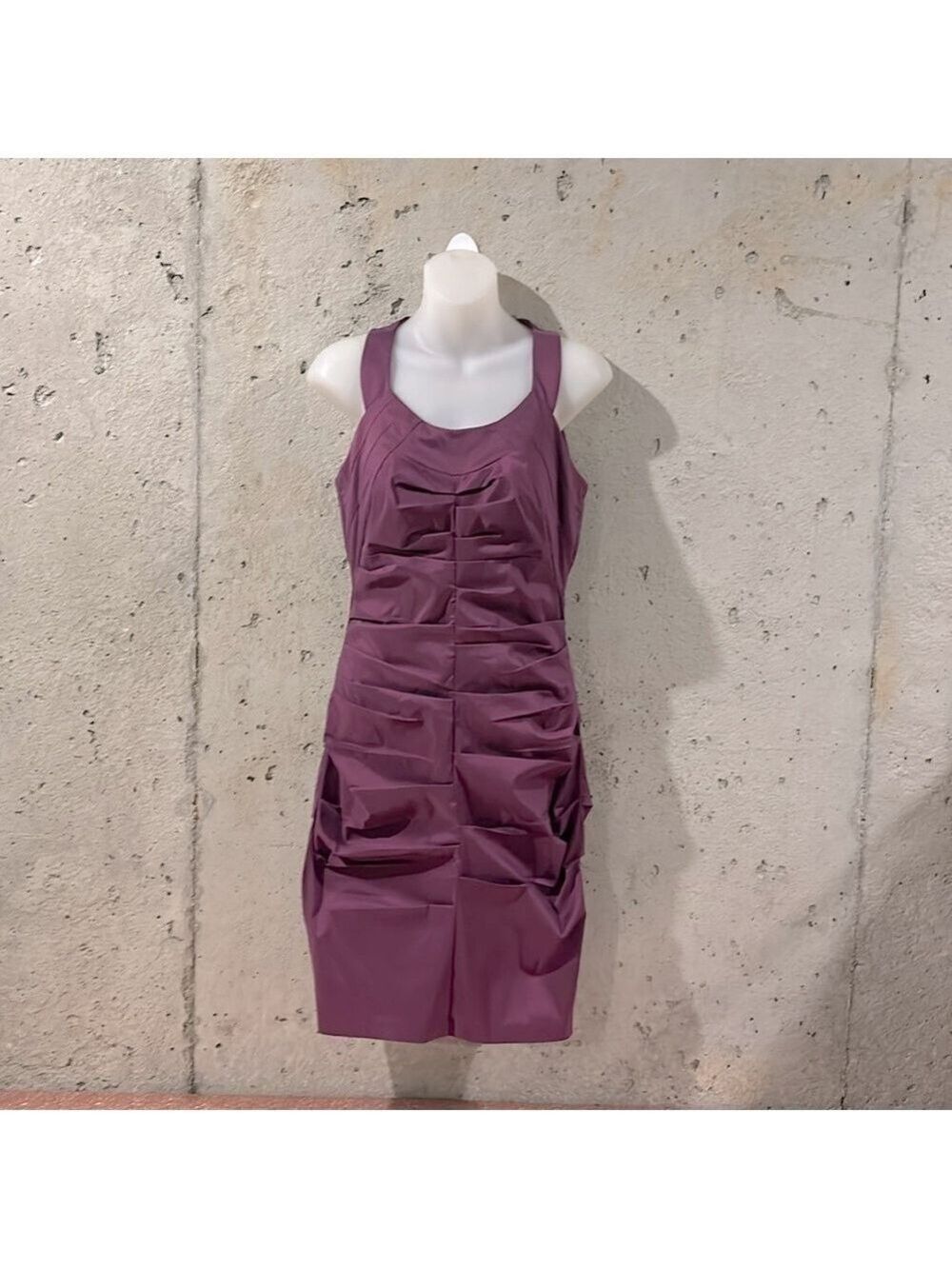 NWOT Signature By Sangria Purple Scrunched Party Dress - S 6